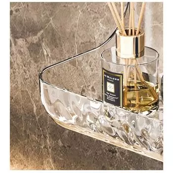 No Drill Wall Mounted Kitchen Storage Great Load Bearing Acrylic Shelf Organizer Storage Rack High Quality Shampoo Holder Toilet Tool Handmade 12*9*8cm прозрачный