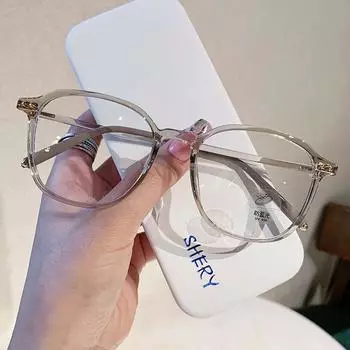 No Makeup Glasses Tr90 Anti-Blue Light Eye Protection Glasses Frame Myopia Flat Light Glasses Frame 01222 прозрачный