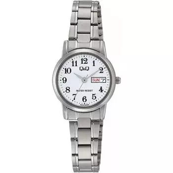 No Q Q [Citizen Q Q] Watch Analog Waterproof Date Day Metal Band A207 204 Women s White