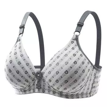 No steel ring, upper support, small breasts gathered, comfortable, thin breasts, sexy and breathable adjustable breasts, bra 80B темно-серого