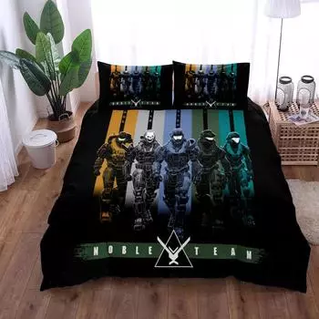 Noble Team Duvet Cover Set King Queen Double Full Twin Single Size Bed Linen Set EU single(135x200cm)