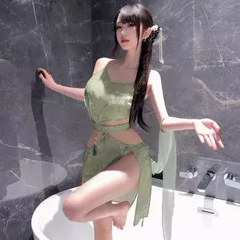 Ночная рубашка с карманом на животе Xiaojia из яшмы, сексуальная и настоящая старинная average size