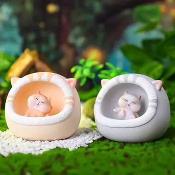 Ночник на батарейках декоративный не бликующий уникальный 3D мультяшный толстый кот ночник настольное украшение товары для дома