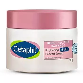 Ночной крем-комфорт Cetaphil Brightening - 50 г | Для темных пятен, неровного тона кожи | Гиалуроновая кислота и ниацинамид | Без отдушек