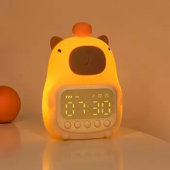 Ночной светильник Capybara для детей, будильник, ночник, милая форма, зарядка, таймер, повтор, освещение, украшение для рабочего стола, детский подарок