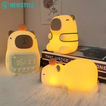 Ночной светильник Capybara, симпатичные силиконовые детские ночники в виде животных, перезаряжаемая прикроватная лампа с сенсорным датчиком для детской спальни