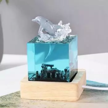 Ночной светильник Deep Sea, смоляной ночник Deep Sea Diving Whale, ночник Dolphin Ocean, прикроватная лампа с USB-подставкой, подарок для семьи и друзей B