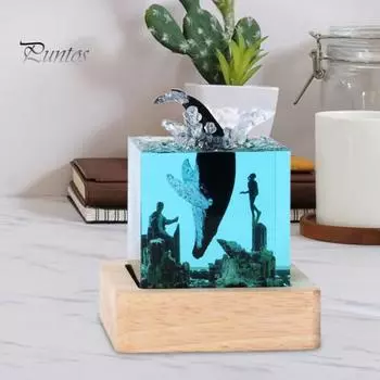 Ночной светильник Deep Sea, смоляной ночник Deep Sea Diving Whale, ночник Dolphin Ocean, прикроватная лампа с USB-подставкой, подарок для семьи и друзей A