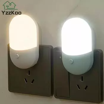 Ночной светильник, ночник, вилка EU US Plug, светодиодный ночник, переменный ток 85 В-265 В, лампа для спальни, подарок для детей, милый ночник для коридора, туалета AC85V-265V&EU синий