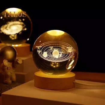 Ночной светильник в виде Космической звезды, 3D-лампа в виде искусственного хрустального шара, питание от USB, прикроватная лампа со звездным небом, подарок для друзей и семьи 6 cm A