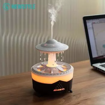 Ночной увлажнитель воздуха UFO с цветными светодиодными лампами, диффузор аромата эфирного масла, вилка EU US, беспроводной пульт дистанционного управления, ультразвуковой увлажнитель воздуха EU белый