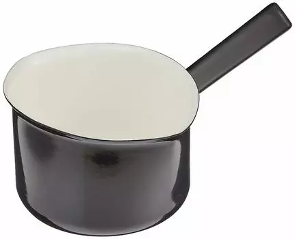 Nodahoro Milk Gas IH One Hand Double Made in Black Сковорода, 14 см, Эмаль, Огонь, Совместимость, Горшок, С торцом, Япония, NOMAKU, NOM-14MBK чёрный