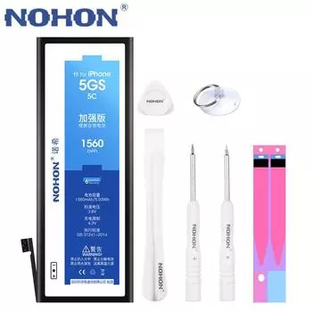 NOHON для iPhone 5S 5C 5 6S 6 7 Сменный аккумулятор iPhone5 iPhone6 iPhone7 Реальная емкость + инструменты For iPhone 5S 1560mAh