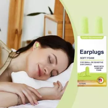 Noise Cancelling Ear Plugs Comfortable Sleep Earplugs 10 Pair Sleeping Earplugs Hearing Protection Earplugs Soft Foam For