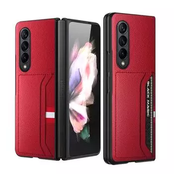 Non -Fingerprint Matte Leather Slim Case For Samsung Galaxy Z Fold4 5g Fold 4 Fold2 Fold3 Fold 3 2 Anti -Drop Funda Cover for Galaxy Z Fold 4 чёрный