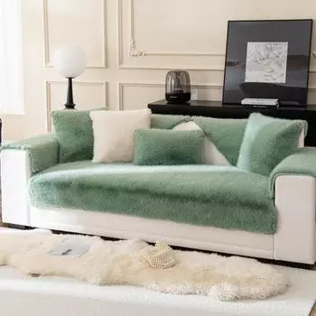 Non-Lint French Mink Velvet Sofa Cushion Winter Antislip Cushion Cat Petting Sense Sofa Cover New Thickened Cover Cloth 70*70cm