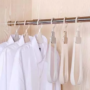 Non-marking Travel Folding Clothes Rack Non-Slip Clothes Hangers for Household абрикосовый
