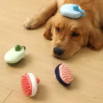 Non-slip Cat Bath Massage Brush Soft Puppy Shower Massager Pet Shampoo Brush Tool Grooming темно-синий