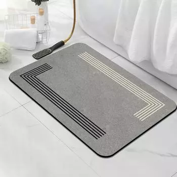 Non-slip diatomite bathroom mat, super absorbent, quick-drying, soft shower mat, machine washable, suitable for bathrooms and be 400MMx600MM