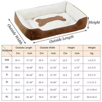 Non-slip Pet Dog Bone Bed for Small Medium Large Dogs Winter Warm Puppy Big Dog Home Cushion Bulldog Sofa Mat legowisko dla psa XXS-suit below 2.5kg чёрный