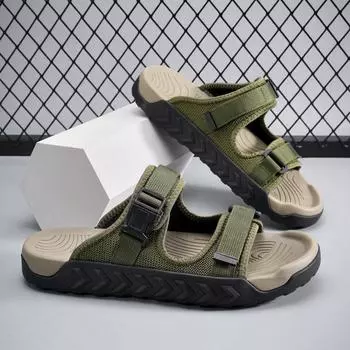 Non-Slip Versatile Men Sandals Summer Outdoor Casual Beach Slippers Quick Dry Wading Aqua Shoes Soft Leisure Walk Male Half Drag 39 чёрный
