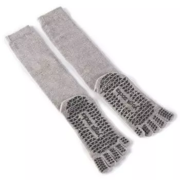 Non-Slip Yoga Socks Long Women s Toe Socks Professional Yoga Pressure Socks Knee Socks Pilates Fitness Exercise Beginner Light gray female