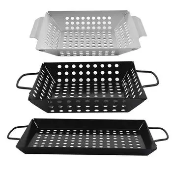 Non-Stick Grill Plate Rust Resistant Grill Pan Barbecue Plate Grill Accessories X3UC
