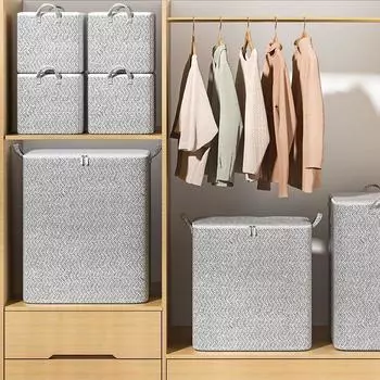 Non-woven Clothing Storage Bag Large Capacity Quilt Clothes Sorting Organizer Foldable Home Closet Organizer with Handle