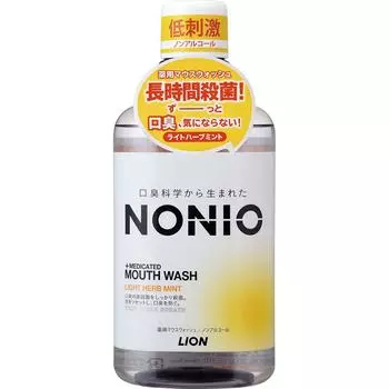 NONIO Lion NONIO Ополаскиватель для рта безалкогольный, жидкость для полоскания рта с половиной мяты, 600 мл