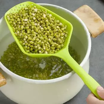 Noodle Spoon Dumpling Hot Pot Colander Noodle Strainer Cooking Kitchen Strainer Long Handle Drain Noodle Spoon strainer чёрный