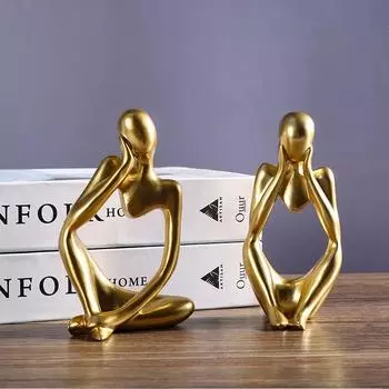 Nordic Art Abstract Thinker Statue Modern European Style Resin Handmade Craft Office Home Desktop Decoration Sculpture Ornaments