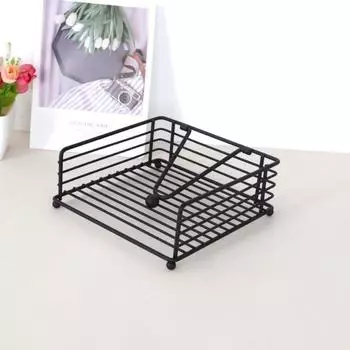 Держатель для салфеток Nordic Black, изысканный кованый зажим для бумажных полотенец, простой и прочный органайзер для салфеток в стиле вестерн-ресторан белый
