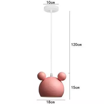 Nordic Chandelier Single Head Dining Room Chandelier Dining Room Bar Table Macaron Children Bedroom Lamp Mickey Food Chandelier NO Bulbs
