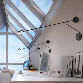 Nordic Creative Long Pole Настенный светильник с регулируемым рычагом-качателем, украшение комнаты, гостиная, кабинет, светодиодный настенный светильник, освещение входа Warm light 3000K