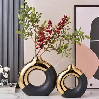 Nordic Gold Керамическая ваза Aquatic для дома, гостиной, обеденного стола, керамическая ваза Fashion Home Vase Decoration Office Decoration Vase