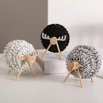 Nordic Ins Style Sheep Pattern Coasters Home Decor Felt Placemats Cafe Coffee Cup Coasters Set Creative Ornaments Photo Props