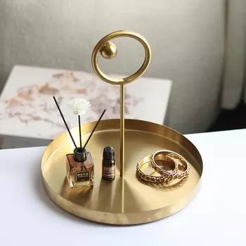Nordic Light Luxury Creative Dotted Line Circle Tray Decoration Спальня Гостиная Телевизор Тумба Модель Комната Украшение Фруктовой Тарелки
