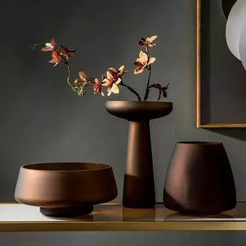 Nordic Light Luxury Home Decor Матовая стеклянная ваза Украшение гостиной Настольные цветы Гидропонная ваза Террариум Декор