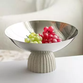 Nordic Light Luxury Tall Fruit Tabel Model Room Living Room Coffee Table Soft Decorations Candy Snacks Display Drawer