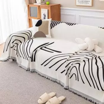 Nordic Luxury Chenille Sofa Throw Blanket with Tassel Four Season Sofa Cover One Piece Full Covers Dustproof Sofas Towel Home 180x130