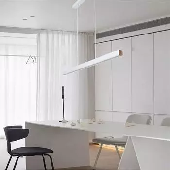 Nordic Modern Led Long Chandelier Linear Hanging Lights Decorative Lamp For Dining Loft Kitchen Indoor Lighting Fixture Length 80cm&Warn lihgt чёрный