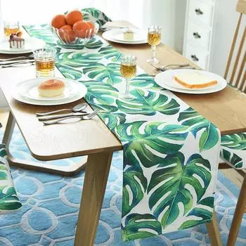 Nordic Monstera Table Tracker Dining Table Mat Plant Leaf Non-Slip Pads Tablemat Home Decor Hotel Wedding 5 sizes camino de mesa 30x160cm