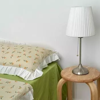 Nordic Pleated Table Lamp DIY Foldable 220V Art Atmosphere Bedroom Bedside Night Light Home Decorate E27 Pull Switch Desk Light 3 Color dimming