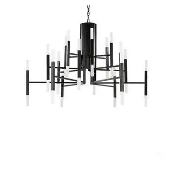 Nordic Postmodern LED Art Villa Chandelier Living Room Lobby Restaurant Gold Chandelier Creative Personality Indoor Lighting Cold White&36lights чёрный