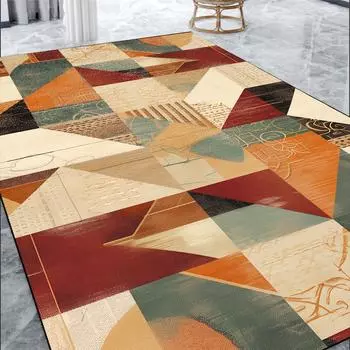 Nordic Retro Light Luxury Living Room Carpet Abstract Bedroome Decor Leisure Rug Нескользящий моющийся диванный журнальный столик напольный коврик 60x90cm door mat