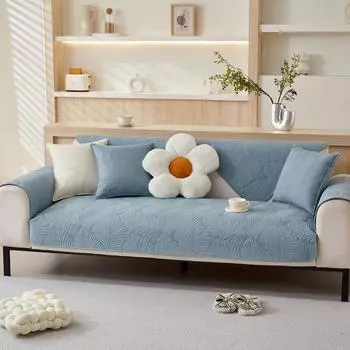 Nordic Simple Sofa Cushion Four Seasons Pure Cotton Fabric Non-Slip Cotton Seat Cushions Universal Modern Sofa Cover Slipcover 70*70cm