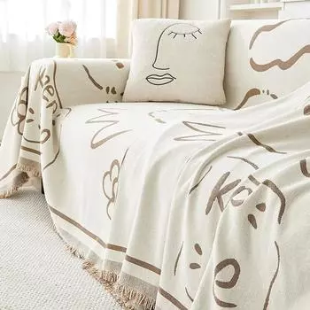 Nordic Style Cartoon Simple Chenille Sofa Cover Cloth Anti-cat-scratch Four Seasons Universal Sofa Towel Sofa Cover Sofa Cover 180X130