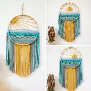 Nordic Style Gifts Creative Sunset Pattern Handmade Weaving Tassels Decorative Crafts Window Wall Home Decorations