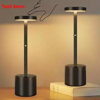 Nordic Style Iron Art Flat Head Desk Lamp Bar Desk Lamp Retro Bedside Touch Eye Protection Desk Lamp USB Rechargeable чёрный
