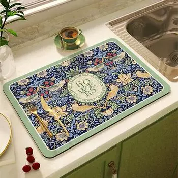 Nordic Super Absorbent Dish Drying Mat Tableware Coffee Drain Pad Dinnerware Cup Table Placemat Kitchen Drainage Rugs 30x40 cm